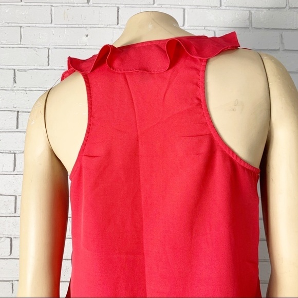 Mossimo Women's Top Red Sleeveless Ruffle Top - Picture 9 of 16